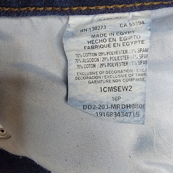 Lee Regular Fit Straight Leg Denim Petite Size 16P Dark Wash Blue - Picture 4 of 4